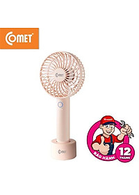 Hàng chính hãng - Quạt Sạc Cầm Tay Cao Cấp Comet CRF1004 4W có đế rời, 6 cánh quạt