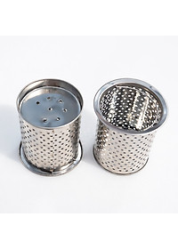 Bộ 2 giỏ lọc rác, nắp đậy giỏ lọc rác Inox dùng cho chậu rửa chén bát Inox
