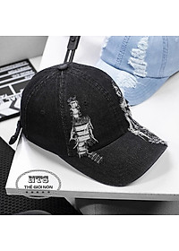 mũ lưỡi trai thời trang, nón jeans rách thời trang cá tính - màu xanh