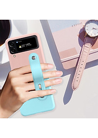 Ốp lưng đai đeo hand trap chống sốc cho Samsung Galaxy Z Flip 3 / Z Flip 4 hiệu HOTCASE Wristband Stand Phone Case - chất liệu cao cấp, thiết kế thời trang sang trọng có đai đeo tay an toàn - Hàng nhập khẩu