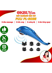 Máy mát xa cầm tay cá heo 6 đầu Nikio PL 608B điện tử