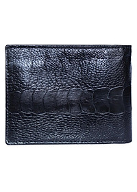 HP2451 - Bóp nam Huy Hoàng da đà điểu da chân 2 mặt da màu đen