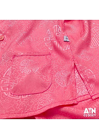 Bộ quần áo bà ba lửng bé gái hoa văn Cổ Trang gấm hồng - AICDBGOZYKTV - AIN Closet