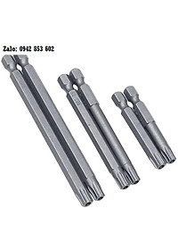 Bộ Mũi Lục Giác Hoa Thị Bắn Vít Chuôi Lục Giác  thép hợp kim S2 - Đầy Đủ Các Cỡ ( 50mm - 150mm )