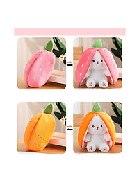 Gấu bông thỏ cà rốt 2 in 1, thú nhồi bông dâu cosplay cao cấp