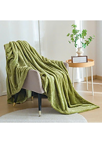Mền lông cừu vân hạt bắp vải microfiber cao cấp A - mềm mại, ấm áp, thấm hút tốt
