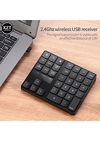 2.4G Không Dây Bàn Phím Số Sạc 35 Phím Nút Đa Phương Tiện Trung Bàn Phím Số USB Thu Cắm Sạc Numpad