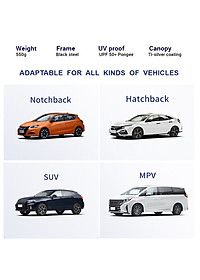 Ô che nắng, chắn tia UV kính lái ô tô đa năng - Chất liệu: (vải dù) keo bạc titan - Kích thước: 80x145cm