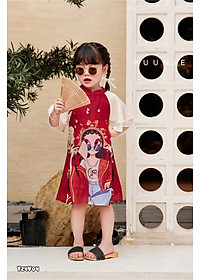 Đầm váy sườn xám áo dài cho bé gái mẫu phiền nương diện lễ tết năm mới size 9-30kg hàng thiết kế