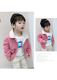 Áo khoác nhung lót lông trẻ em, chất dày dặn, mềm ấm, phong cách Hàn siêu đẹp, có màu cho cả bé trai và gái | MP18