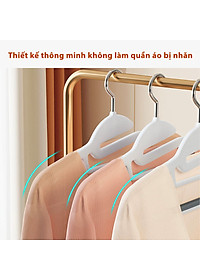 Combo 5 Móc Treo Quần Áo Chống Trượt, Biến Dạng Quần Áo, Móc Áo Nhựa Cao Cấp Chịu Tải Lớn Xoay 360 - Chính Hãng
