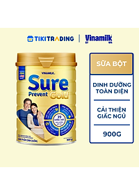 Sữa bột cho người lớn tuổi Vinamilk Sure Prevent 900g (Hộp thiếc) - bổ sung dinh dưỡng và tăng cường sức khỏe