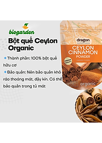 Bột quế Ceylon hữu cơ 150gr - Dragon  Superfoods