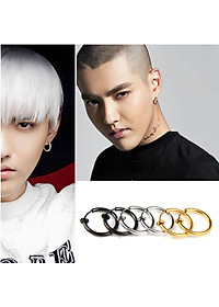 Bông tai nam titan kẹp vành không cần bấm lỗ xỏ lỗ 2 chiếc