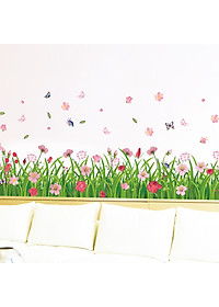 Decal dán chân tường hoa đồng tiền nhiều màu ZOOYOO XL7189