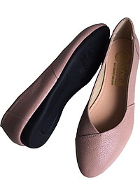 Giày búp bê Trường Hải màu hồng phấn da bò thật mềm mại đê cao su không trơn trượt  BB088 [HÌNH ẢNH THẬT ]