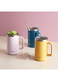 Ly giữ nhiệt LocknLock Flat Table Mug LHC4320 730ML, Hàng chính hãng, có tay cầm, miêng rộng - JoyMall