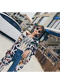 Khăn choàng thổ cầm đi biển - chống nắng phong cách Châu Âu họa tiết tam giác SKC05