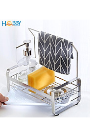 Kệ đựng đồ dùng rửa chén có treo khăn dán tường Hobby home decor KRC4