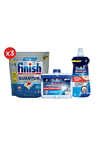 Combo Nâng Cao: 3 X Túi 21 Viên Nước Rửa Bát Powerball Quantum + Nước Làm Bóng Rinse & Shine Aid 500ml + Dung Dịch Vệ Sinh Máy Rửa Chén 250ml
