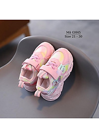 Giày thể thao bé gái có đèn LED phát sáng họa tiết Elsa thiên thần xinh xắn và dễ thương 1 2 3 4 5 tuổi phong cách GH45