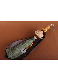 Khánh Liên Hoa Trang Trí Xe Hơi , Dây Treo Sen Gỗ Hoàng Dương Trang Trí Ô Tô