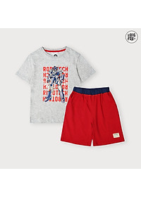 Đồ bộ bé trai cộc tay BIGFOX - MISS MEOW size đại, bộ hè bé trai vải cotton phong cách Âu Mỹ in Robot  cỡ 3 - 11 tuổi 11 - 40 kg QATE