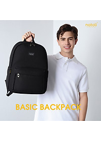 Balo đi học nam nữ thương hiệu NATOLI nhiều ngăn chống nước tốt - Basic Backpack B2
