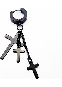 Khuyên tai chữ thập đen bí ẩn manly