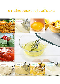 Máy Đánh Trứng Cầm Tay 7 Tốc Độ Công Suất Lớn Tặng Kèm 4 Que Đánh Cao Cấp Thép Không Gỉ - Hàng Chính Hãng - Hàng Nhập Khẩu