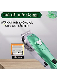 Tông đơ cắt tỉa lông thú cưng chuyên nghiệp Kemei KM-CW22 cắm điện trực tiếp kèm bộ phụ kiện lược, kềm dũa cắt móng thú cưng, lược kéo,...dùng cạo lông chó mèo tiện lợi