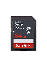 Thẻ nhớ SDXC Sandisk Ultra 64GB upto 100MB/s UHS-I (cho máy ảnh) - Hàng chính hãng