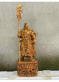 Tượng quan công gỗ huyết long kt cao 20