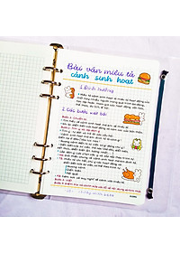 Sổ takenote văn 6, sổ tay ghi chép giúp học tốt văn 6 có 2 bản là sổ còng Binder và sổ lò xo A5 trang trí sticker