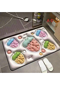 Thảm Lau Chân, COMBO 2 CHIẾC, Thảm Chùi Chân 3D Hoạ Tiết Siêu Đẹp, Thấm Nước Tốt, Đế Chống Trượt
