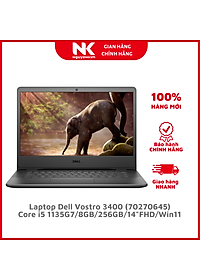 Laptop Dell Vostro 3400 i5 1135G7/8GB/256GB/14″F/OfficeHS/Win11/(70270645)/Đen – Hàng chính hãng