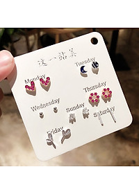 Hot hot combo 7 đôi bông tai cho cả tuần dễ thương