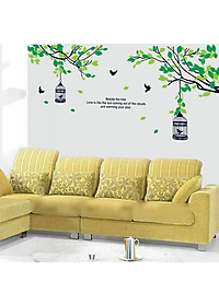 Decal dán tường cành cây và lồng chim AY9045 framedecals