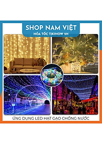 Dây Led Rèm Hạt Gạo Chống Nước, Hiệu Ứng Thác Nước, Trang Trí Ngoài Trời