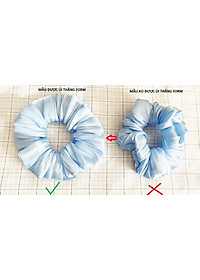 Cột tóc scrunchies màu ngọc ánh kim sang trọng size trung lớn