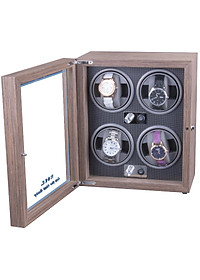 Hộp Xoay Đồng Hồ Cơ 4 Ngăn SAIKE SAIKE S4001 Vỏ Gỗ - Có Đèn LED - SANG TRỌNG