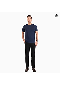 Áo phông cộc tay ô chấm màu navy ALGAPC074