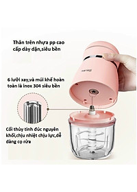 Máy Xay Đồ Ăn Dặm Cho Bé 6 Lưỡi Cối Thuỷ Tinh Hàng Nội Địa Trung Bản Cao Cấp Siêu Mịn Tiện Dụng - Tặng Kèm Dụng Cụ Rửa Máy-Hàng Chính Hãng 