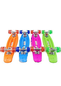 Ván Trượt Skateboard Penny Có Đèn Led Trục Kim Loại To (Giao Màu Ngẫu Nhiên)