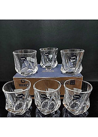 Ly Uống Rượu Tây 150ML (bộ 6 cái) kiểu xoắn thủy tinh cao cấp đế dày – Bộ Ly Thủy Tinh siêu trong