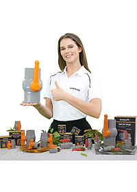 Van uPVC thân đúc bi nhưa ABS 21, 27, 34, 42, 49, 60mm Eurolife EL-VN (tay cam)