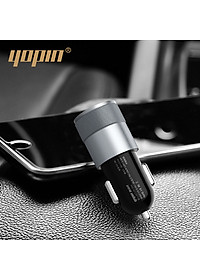 Adapter Củ Sạc Nhanh Trên Xe Hơi, Ô Tô 2 Cổng USB Qualcomm Quick Charge 3.0 YOPIN YE-CC019F - Hàng Nhập Khẩu