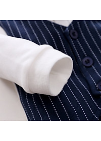 Body vest quý tộc cho bé trai sơ sinh, bộ áo liền quần công tử, size nhỏ từ 0-3m, chất cotton tự nhiên dày dặn mịn đẹp, thân thiện với làn da bé | MS04