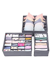 Set 3 Hộp Đựng Đồ Lót Túi Đựng Đồ Lót, Tất Vớ, Đựng Đồ Đa năng Gấp Gọn Đa Năng - Hàng Loại 1 - Chính Hãng MINIIN