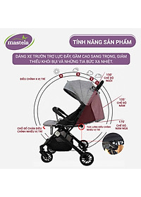 Xe đẩy gấp gọn cho bé Mastela HN275 - Xe đẩy em bé siêu nhẹ, thoáng khí bảo hành 12 tháng